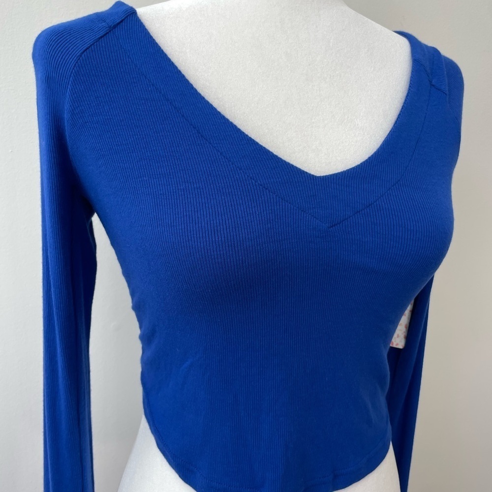 Free People Lookin Forward Blue Crop Top Woman’s Size Small NWT Boho Sexy - Picture 5 of 15